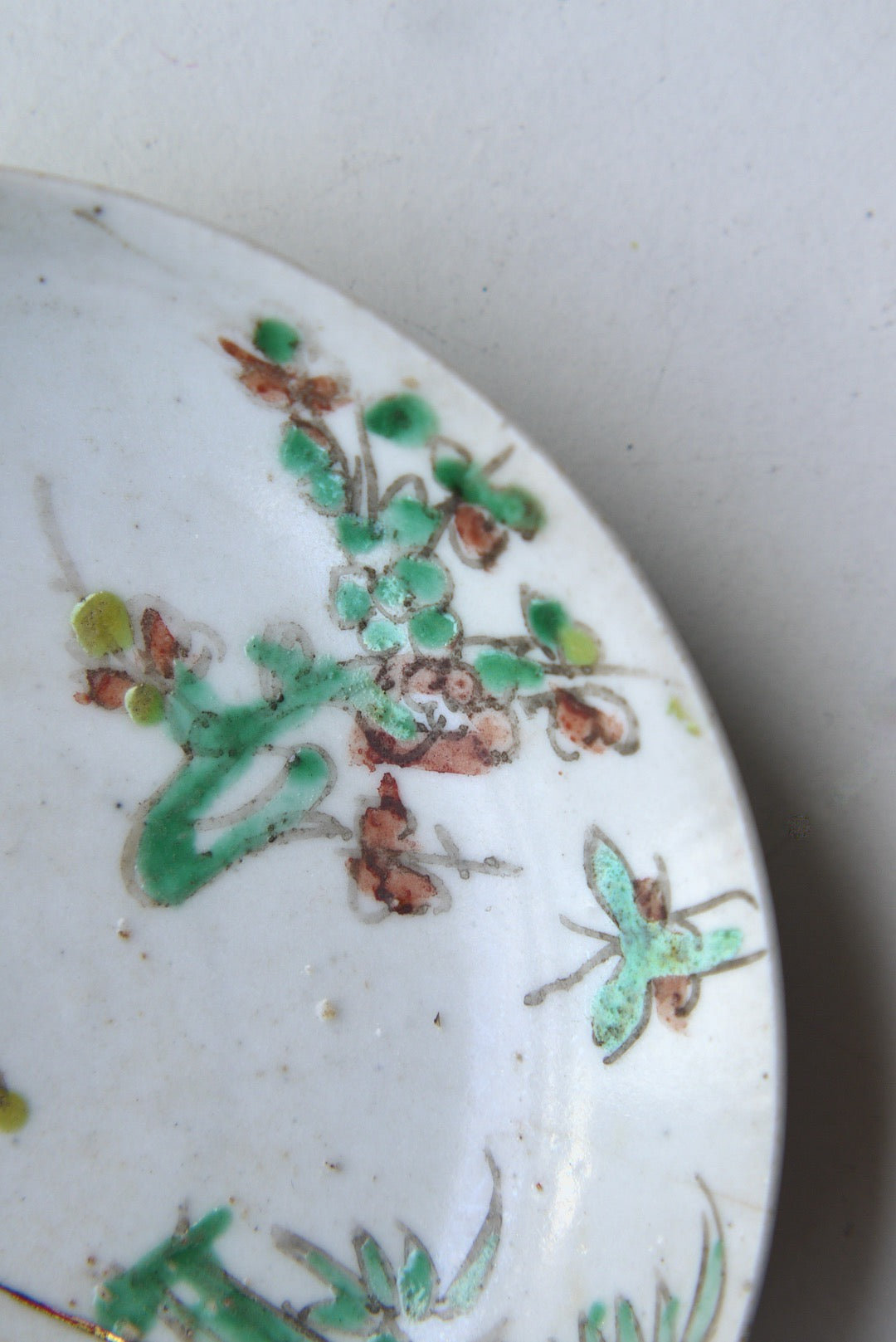 Antique Kintsugi Dehua Famille Rose Painted Plate From Qing Dynasty Best Ceramics