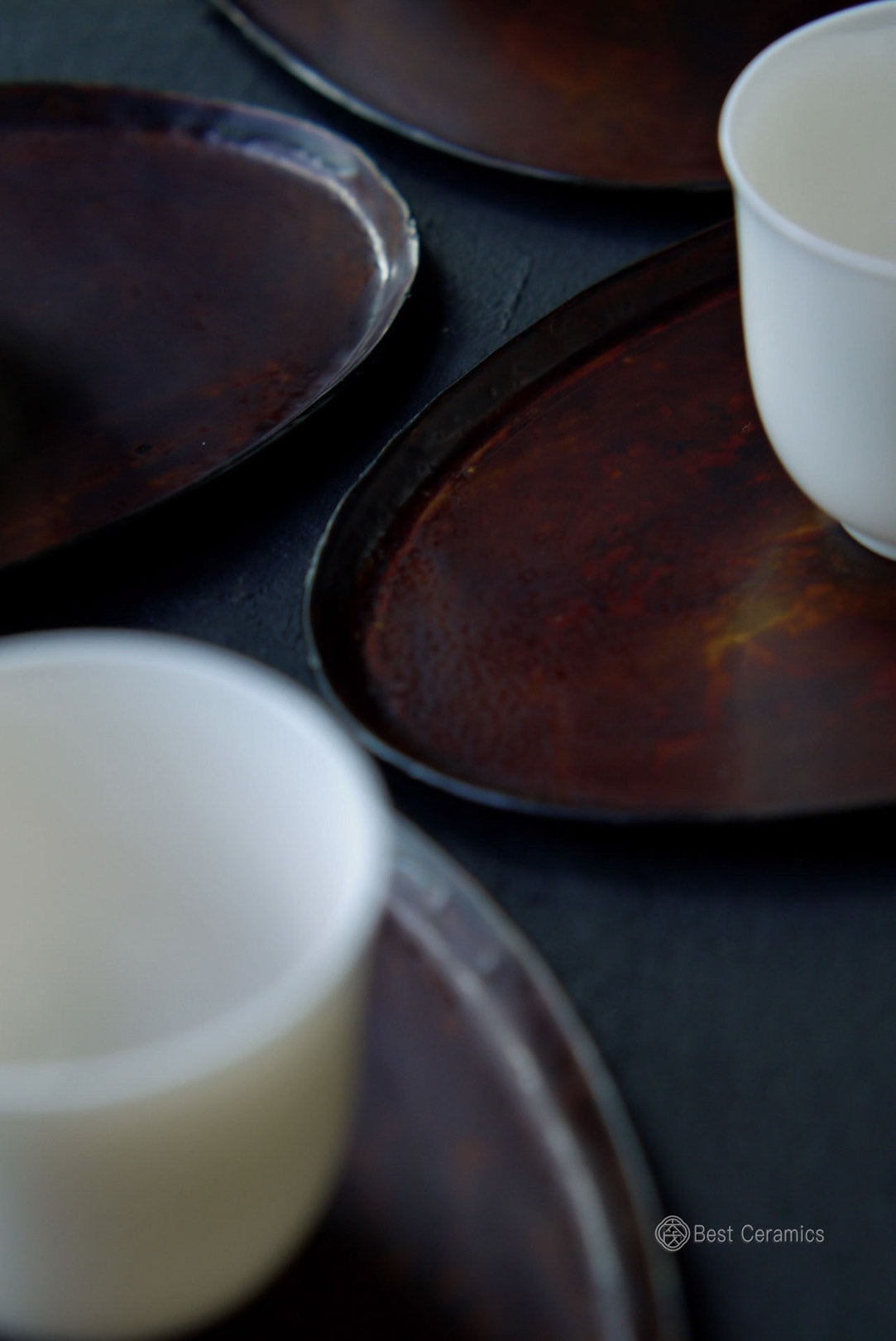 Handcraft Wabi-Sabi Lacquer Artwork Coaster Tea Tray Set|Best Ceramics