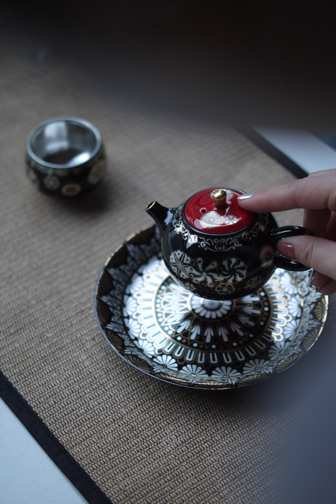 Gorgeous Blank And Silver Painting Chinese Gongfu Teapot Set |Best Ceramics