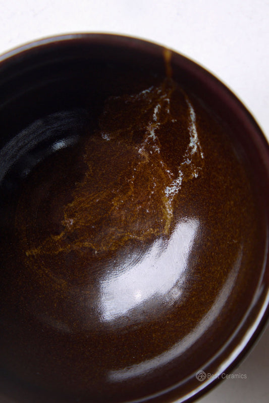 Bol à thé artisanal en feuilles de Tenmoku