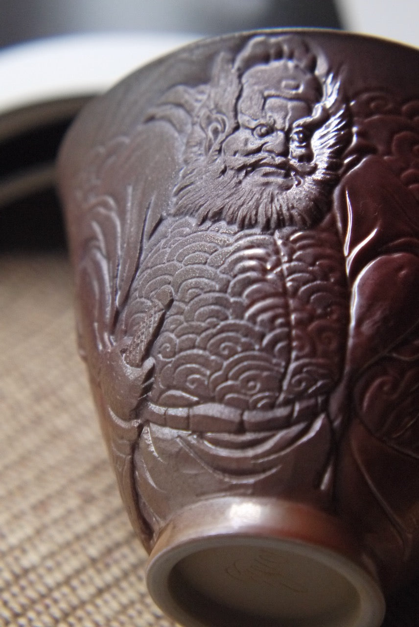 Hand Sculpture Wood fired Chinese Ceramics Teacup BestCeramics