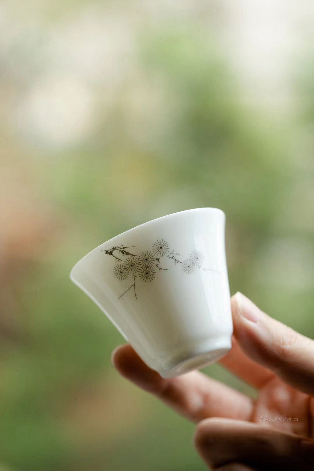 Hand-Painted Pine and Stone Tea Set