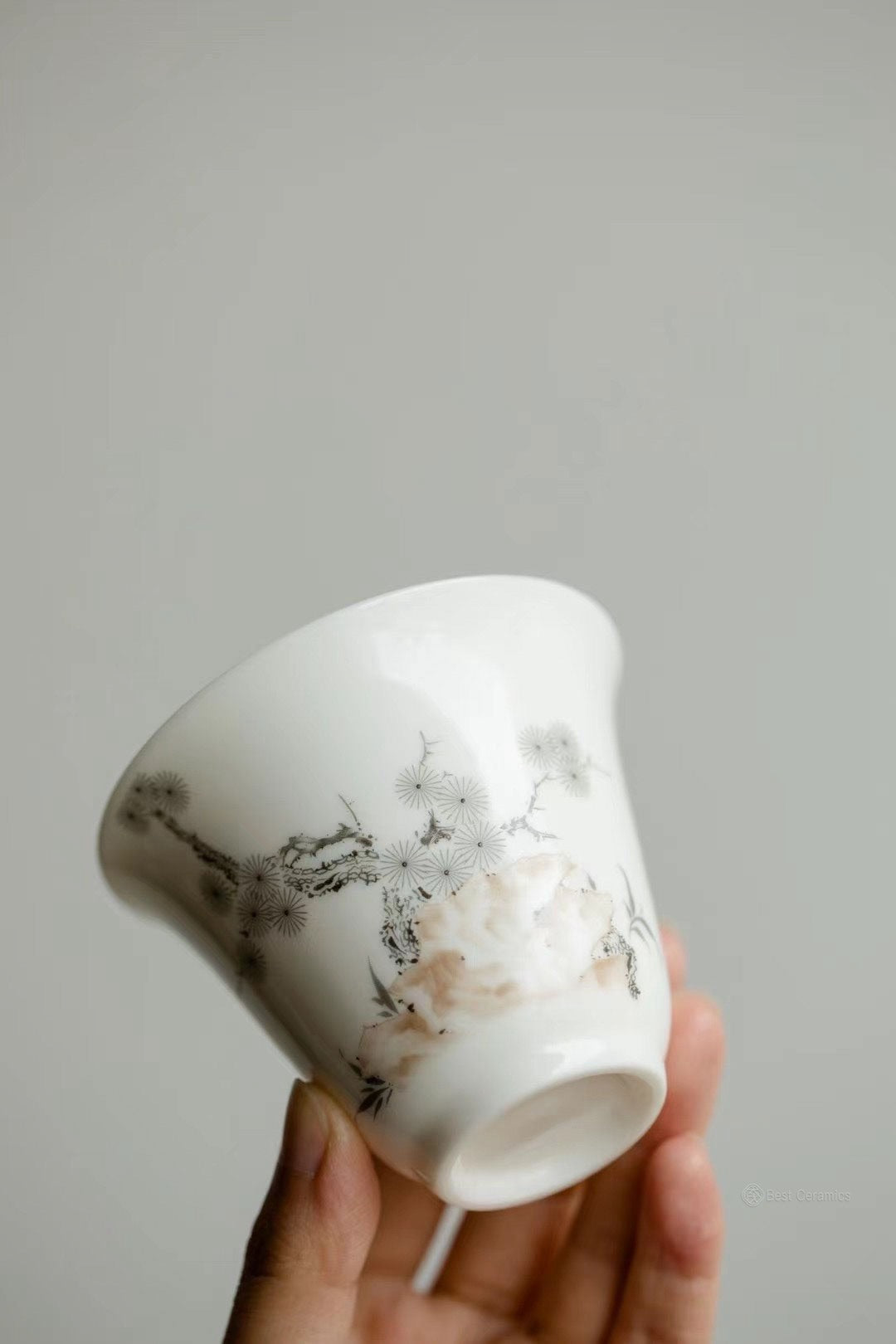 Hand-Painted Pine and Stone Tea Set