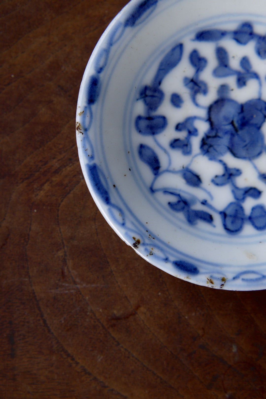 Antique Qinghua Qing Dynasty Tea Saucer WabiSabi Teaset BestCeramcis