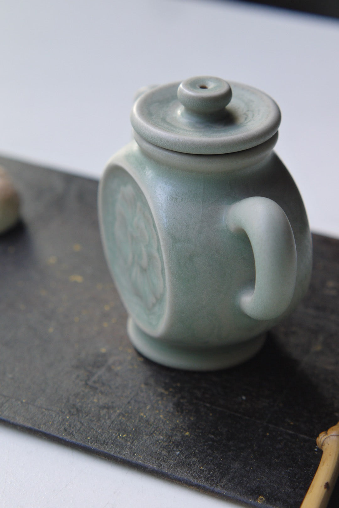Ru Yao Vintage Flower Sculptured Gongfu Teapot Cracked Glaze Porcelain|BestCeramics