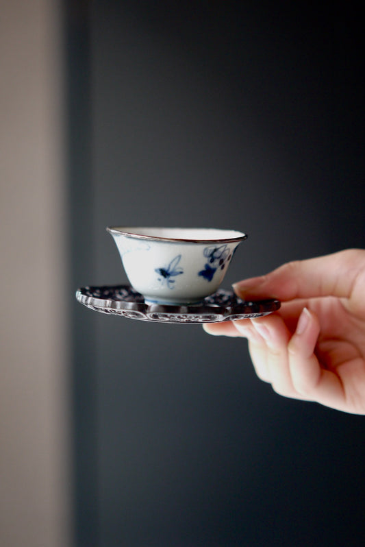 Hand-carved Wood Tea Tray
