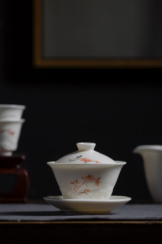 Handmade Blanc De Chine Gaiwan Chinese Antique Style|Best Ceramics 