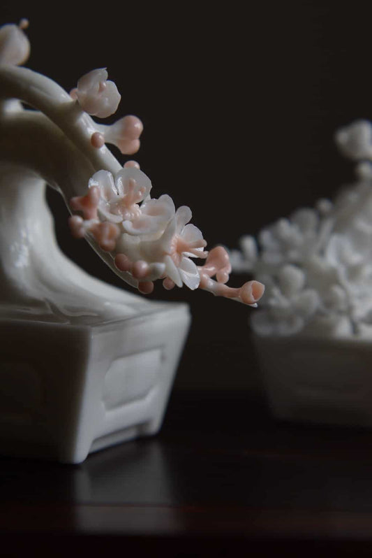 Chinese Plum Flower Sculpture For Tea Table Room | BestCeramics