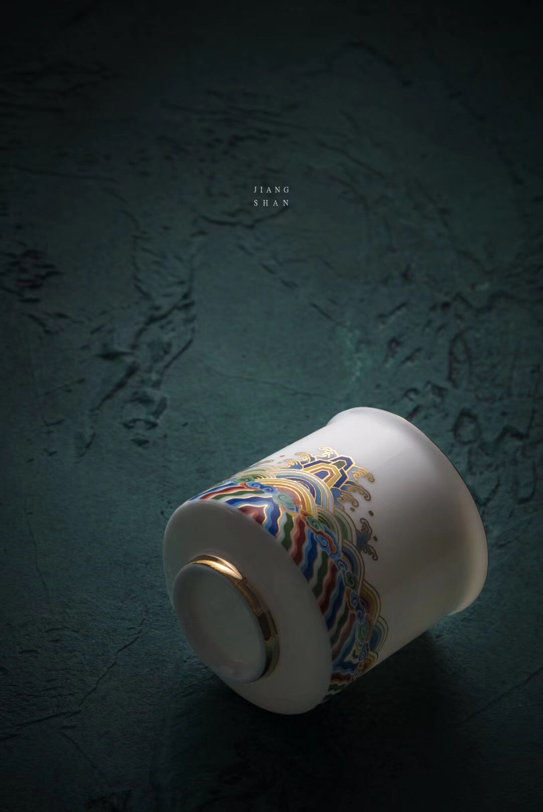 Teacups Colorful Mountain Cloud Water With Golden Shape|Best Ceramics