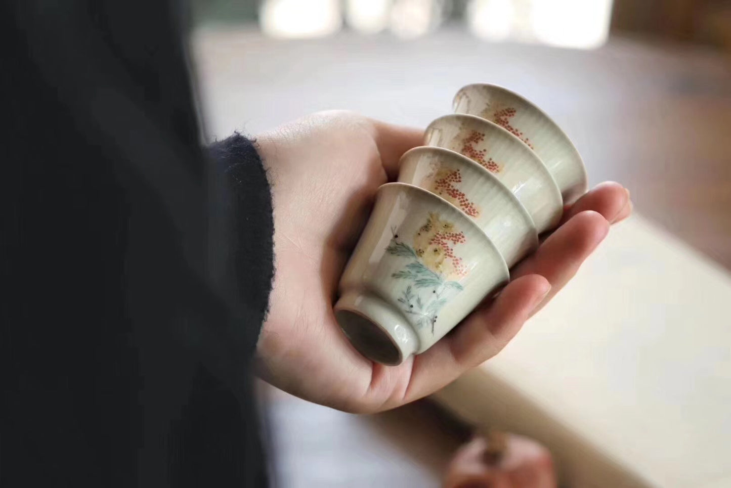 Chinese Painting Handmade Vintage Glaze Oolong Teacups|Best Ceramics