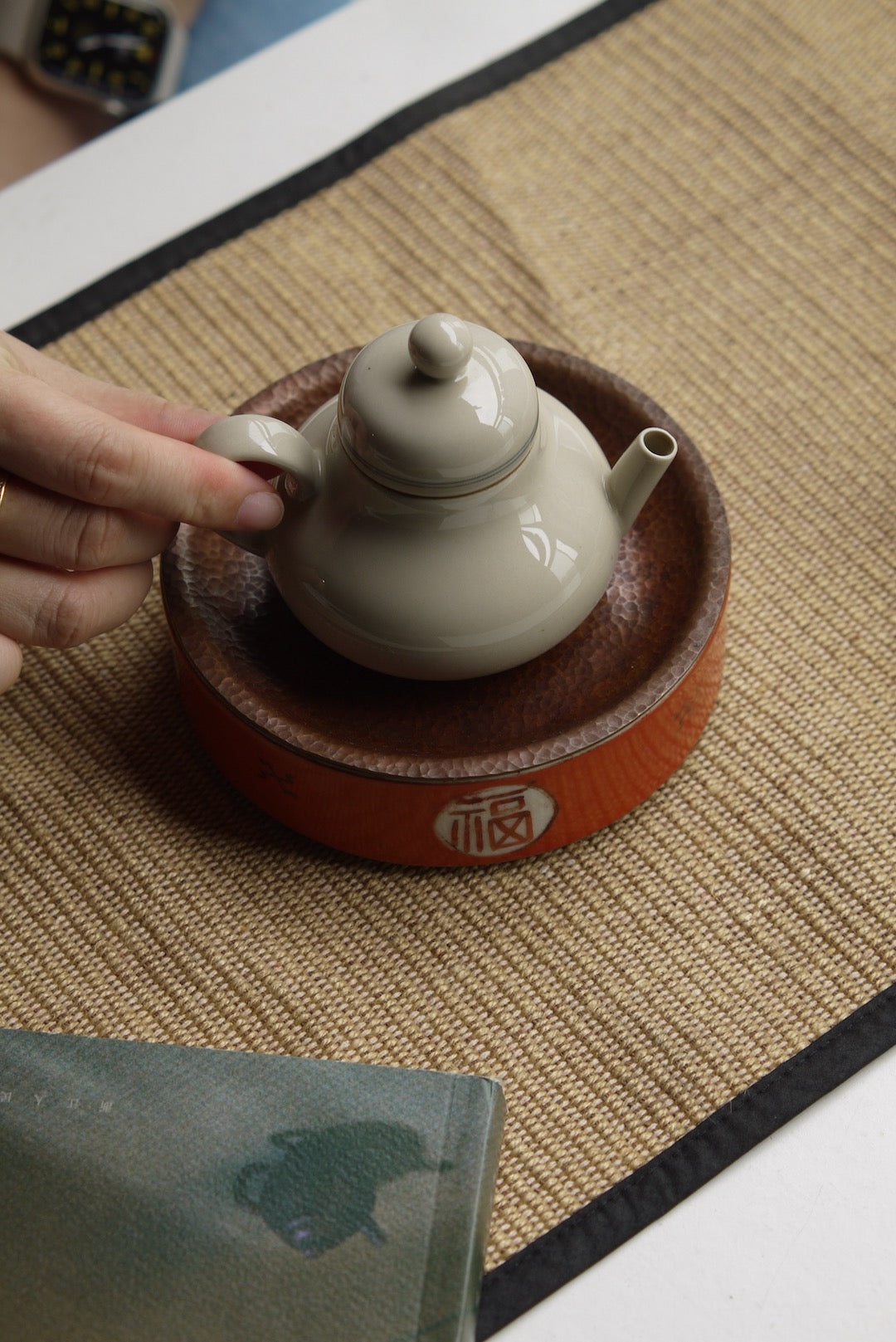 Fu Chinese Red Porcelain Vintage Style Gongfu Tea Pot Set Best Ceramics