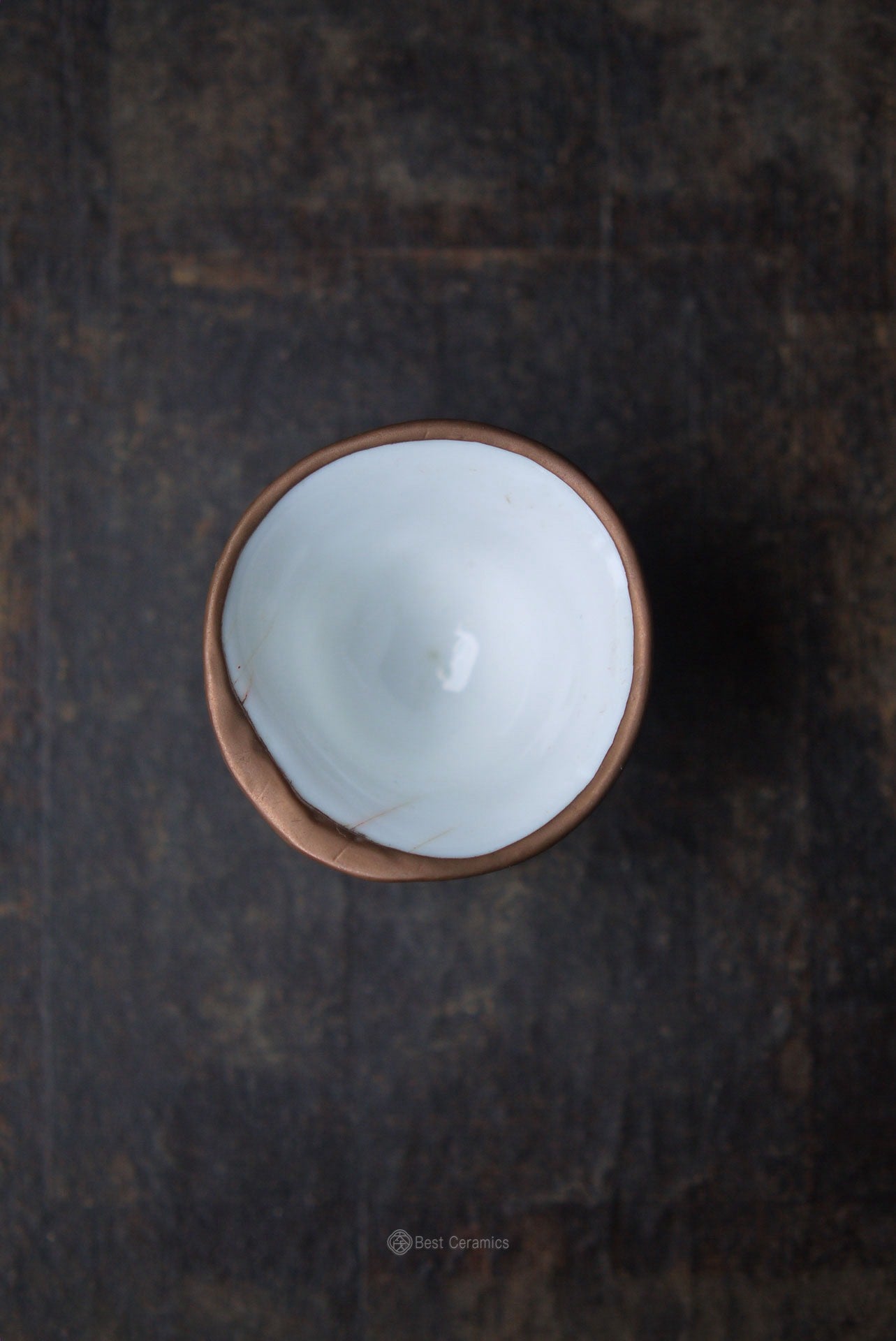 Antique Ming Dehua Plum Blossom Teacup With Copper Top of Rims|Best Ceramics