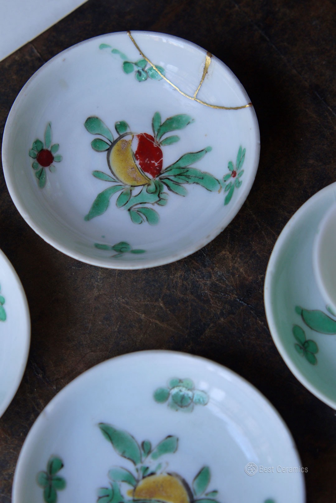 Vintage Dehua Famille Rose Tea Saucers