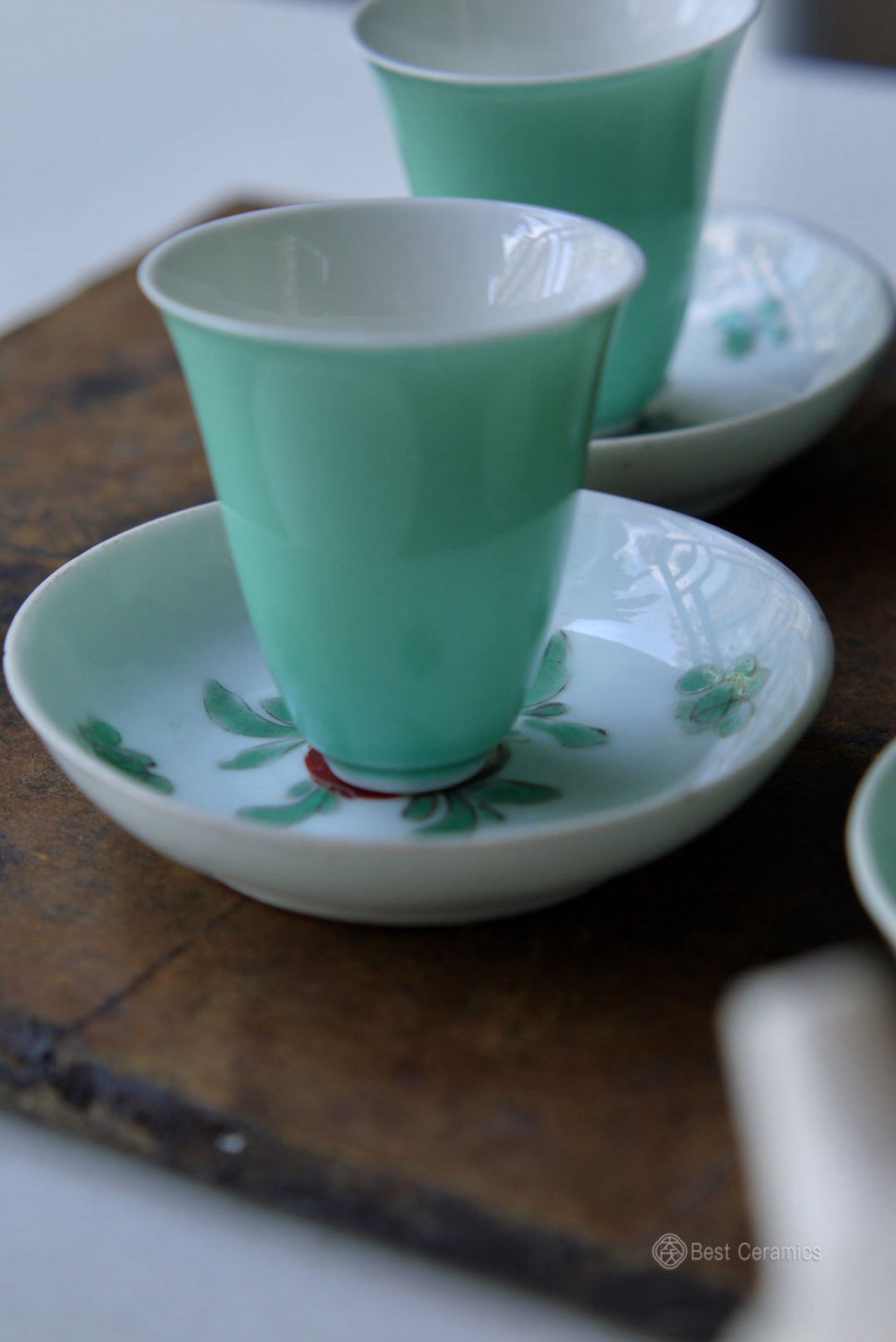 Vintage Longevity Peach Tea Saucers
