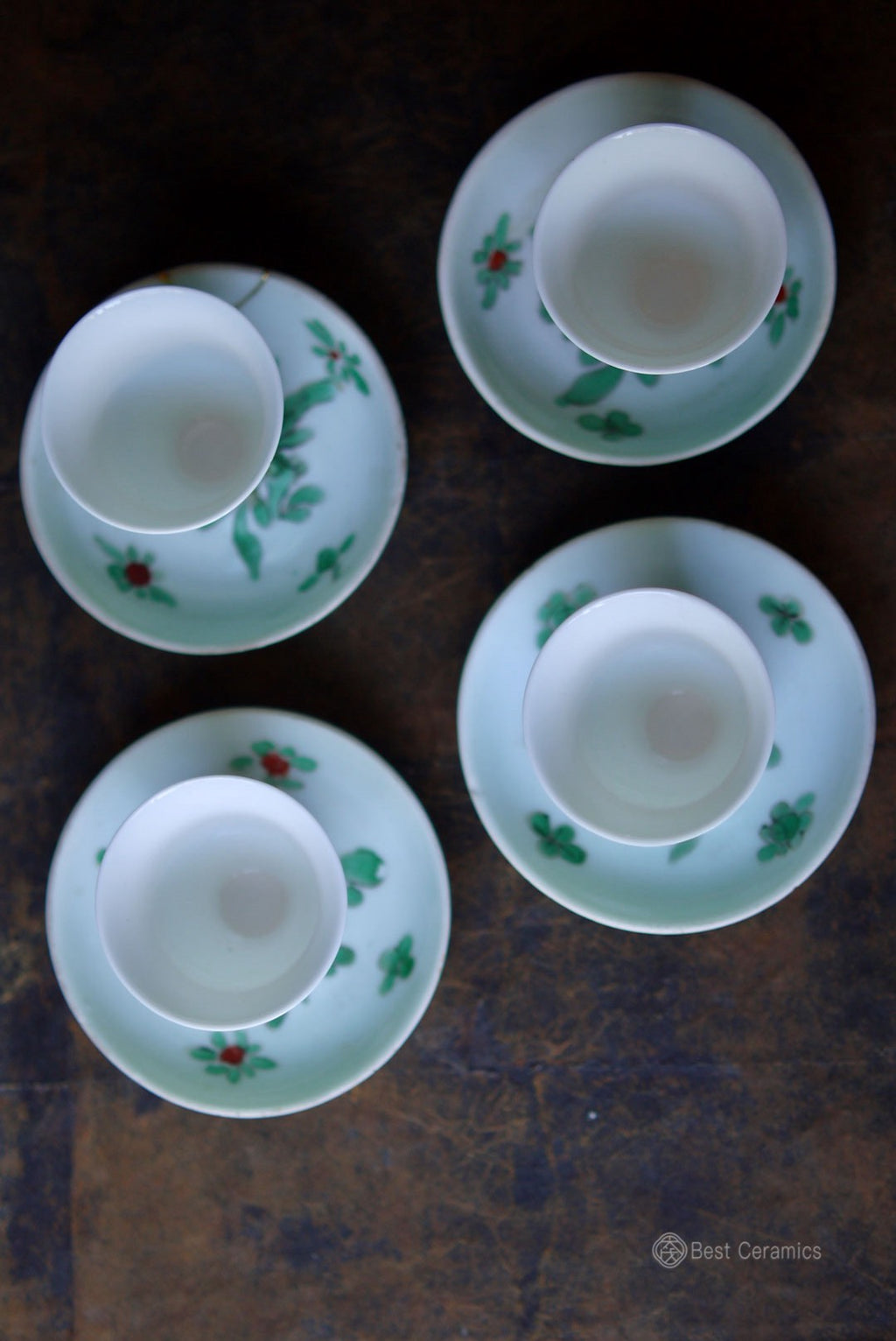 Vintage Longevity Peach Tea Saucers