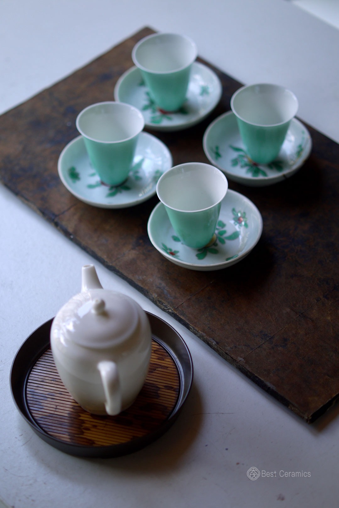 Vintage Longevity Peach Tea Saucers
