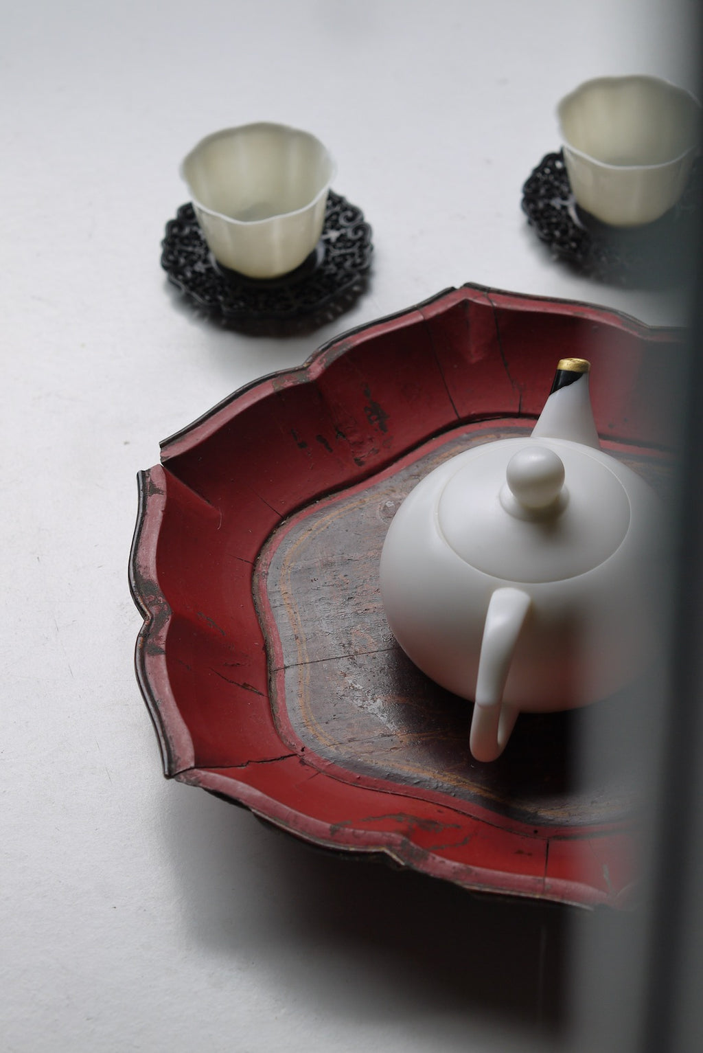 Antique Minnan Red Lacquer Tray