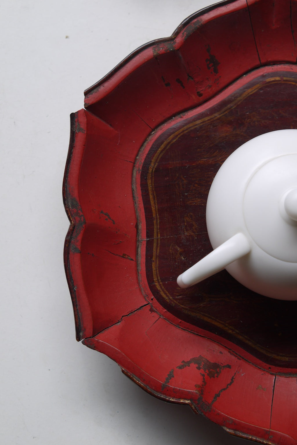 Antique Minnan Red Lacquer Tray