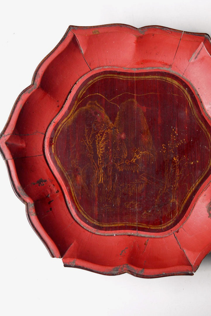 Antique Minnan Red Lacquer Tray
