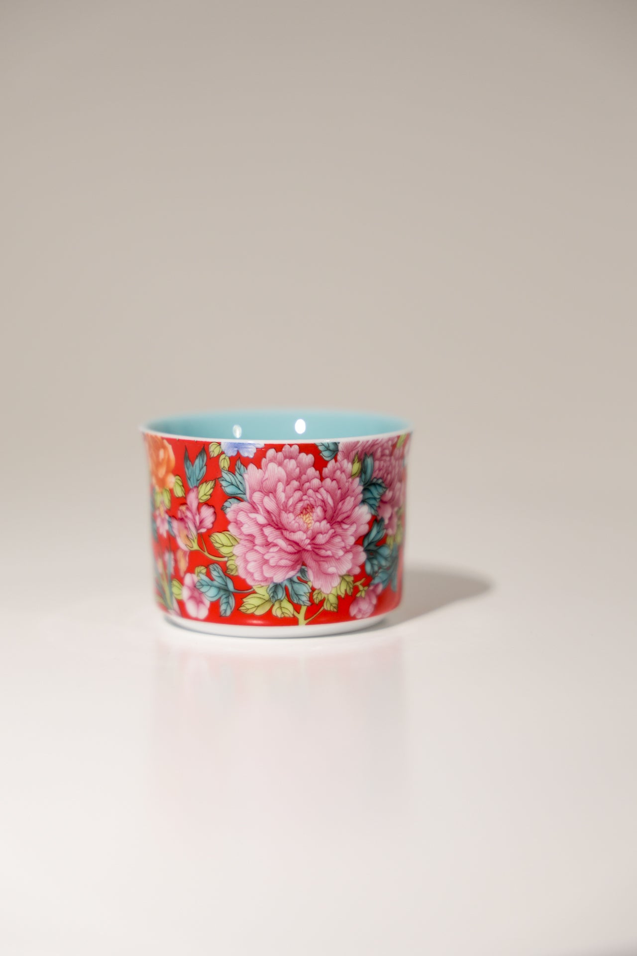 Six-Piece Hand-Painted Porcelain Teacup Set | Gilded Rim for Tea & Coffee