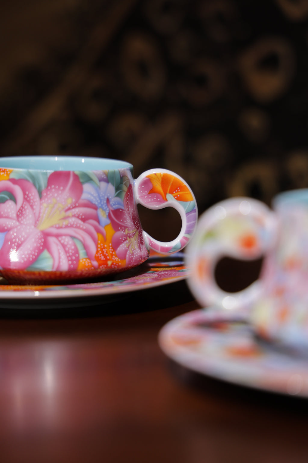 Artisan Floral Coffee Set Hand-Painted Ceramic Cup Saucer-Best Ceramics