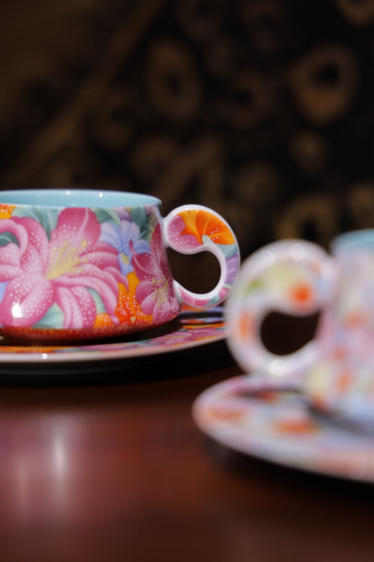 Artisan Floral Coffee Set Hand-Painted Ceramic Cup Saucer-Best Ceramics