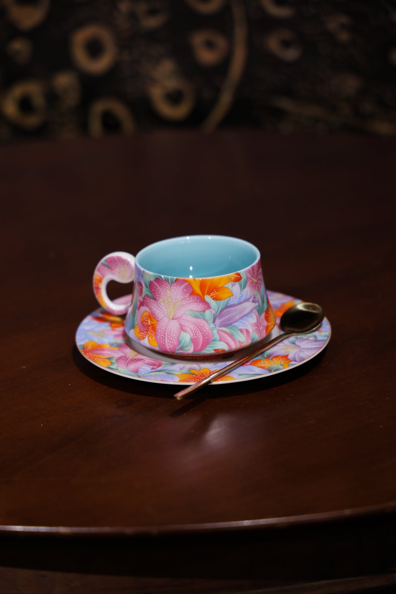 Artisan Floral Coffee Set Hand-Painted Ceramic Cup Saucer-Best Ceramics