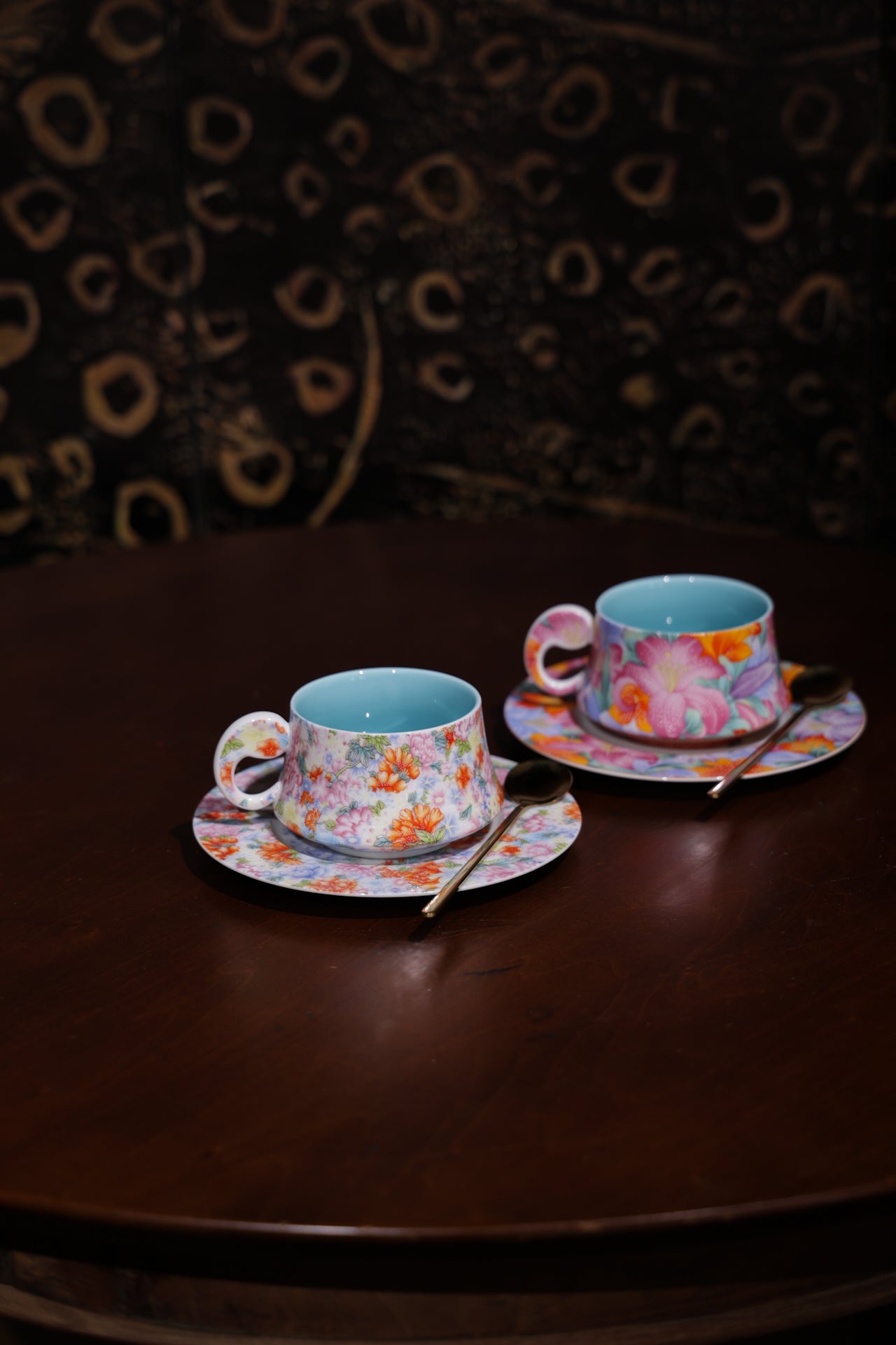 Artisan Floral Coffee Set Hand-Painted Ceramic Cup Saucer-Best Ceramics