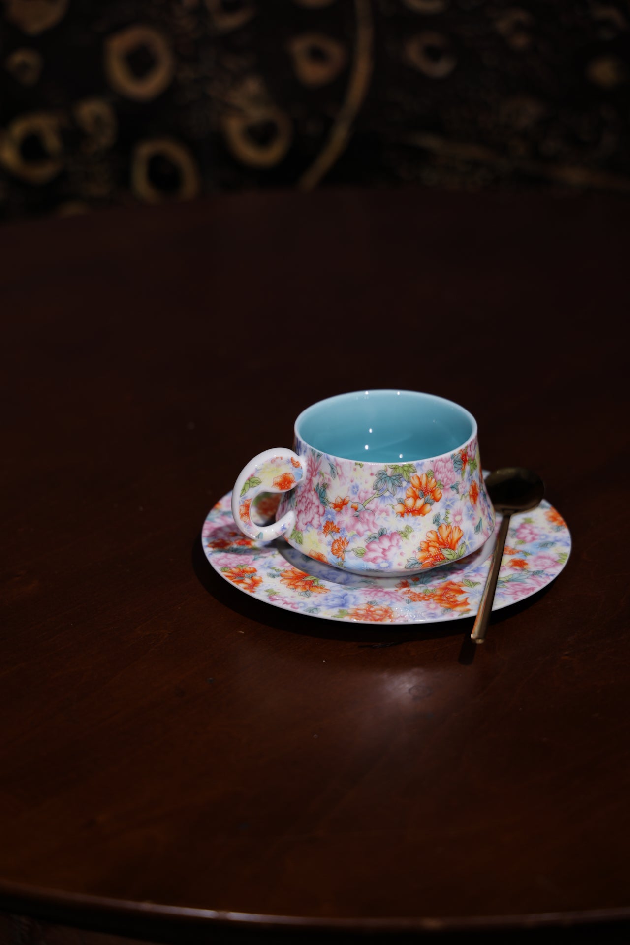 Artisan Floral Coffee Set Hand-Painted Ceramic Cup Saucer-Best Ceramics