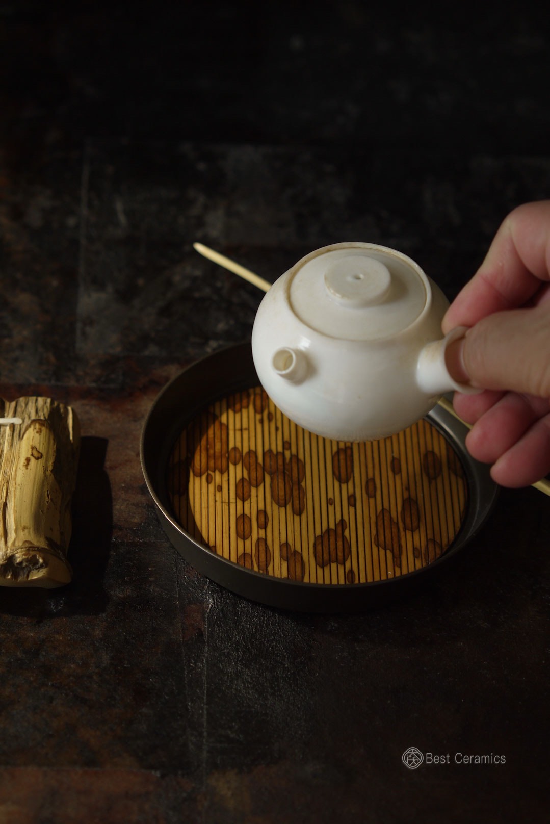 Best Ceramics-Handcrafted Bamboo Vintage Style Chaozhou Kungfu Pot Support