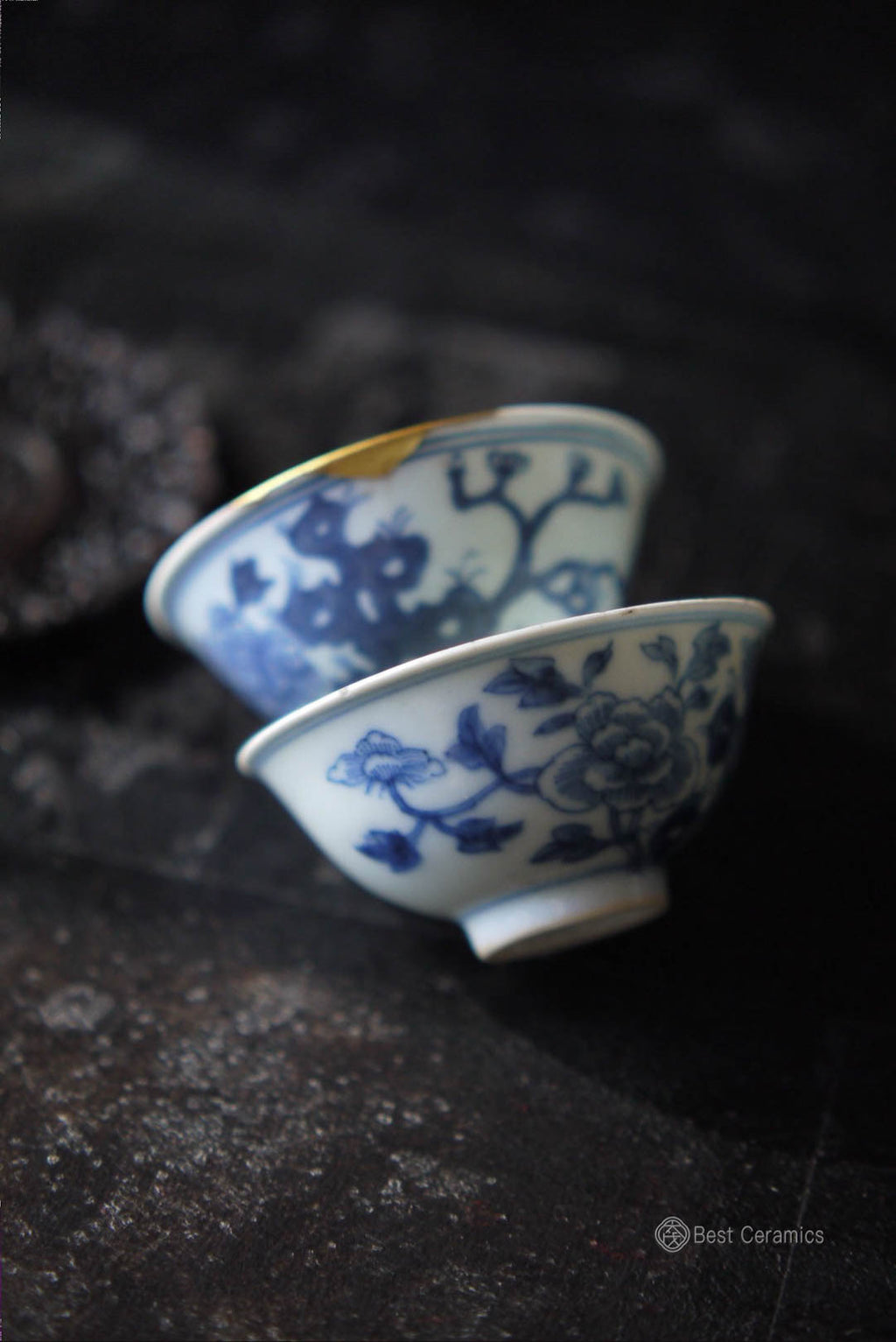 Jingdezhen Qinghua Kintsugi Wabi-sabi Style Kungfu Teacups|Best Ceramics