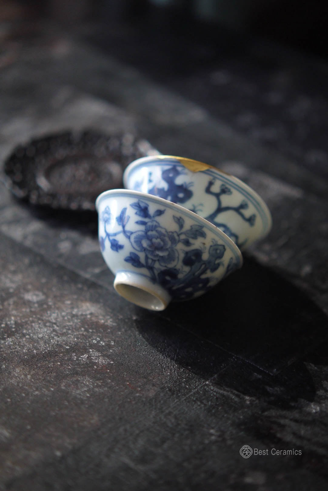 Jingdezhen Qinghua Kintsugi Wabi-sabi Style Kungfu Teacups|Best Ceramics