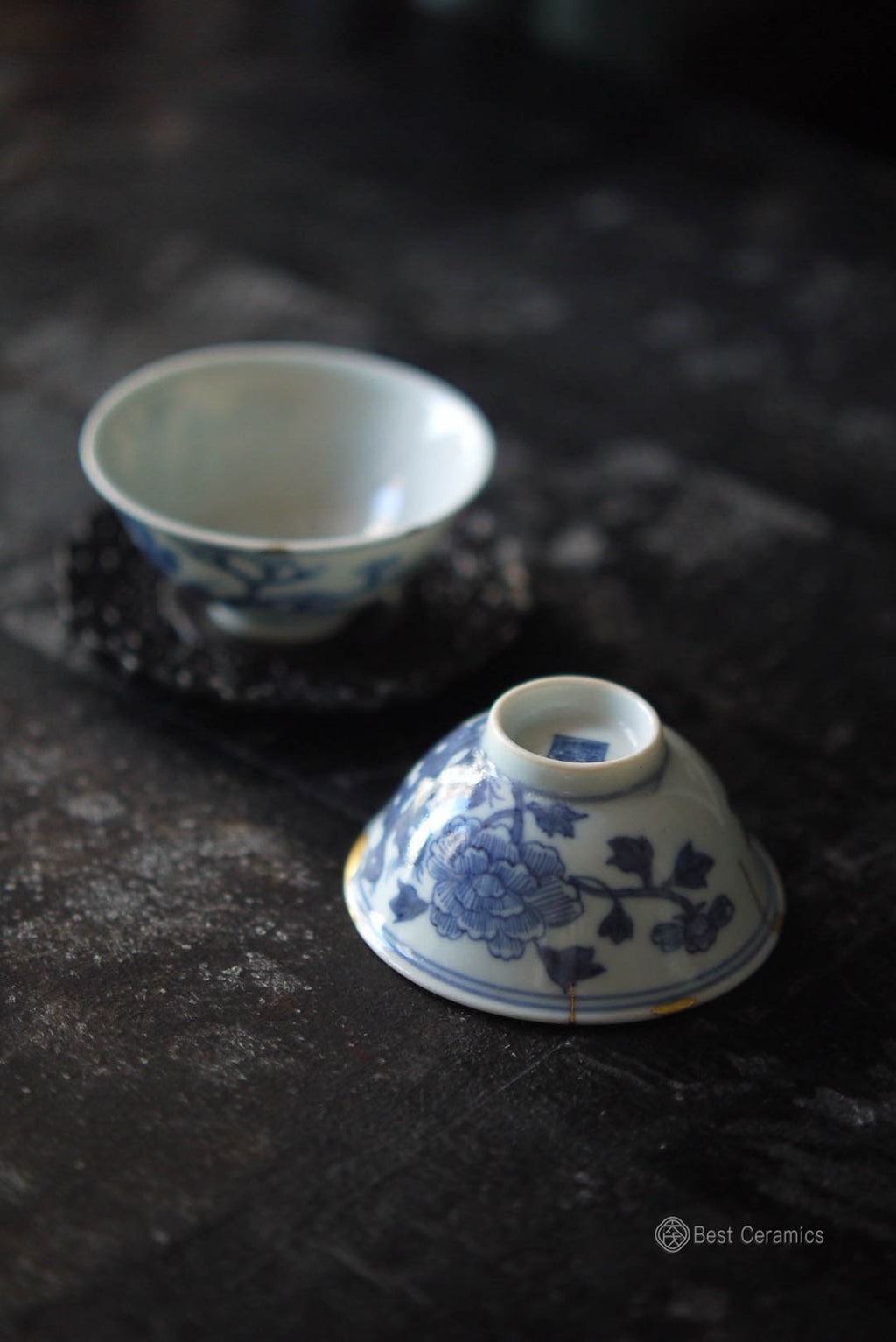 Jingdezhen Qinghua Kintsugi Wabi-sabi Style Kungfu Teacups|Best Ceramics