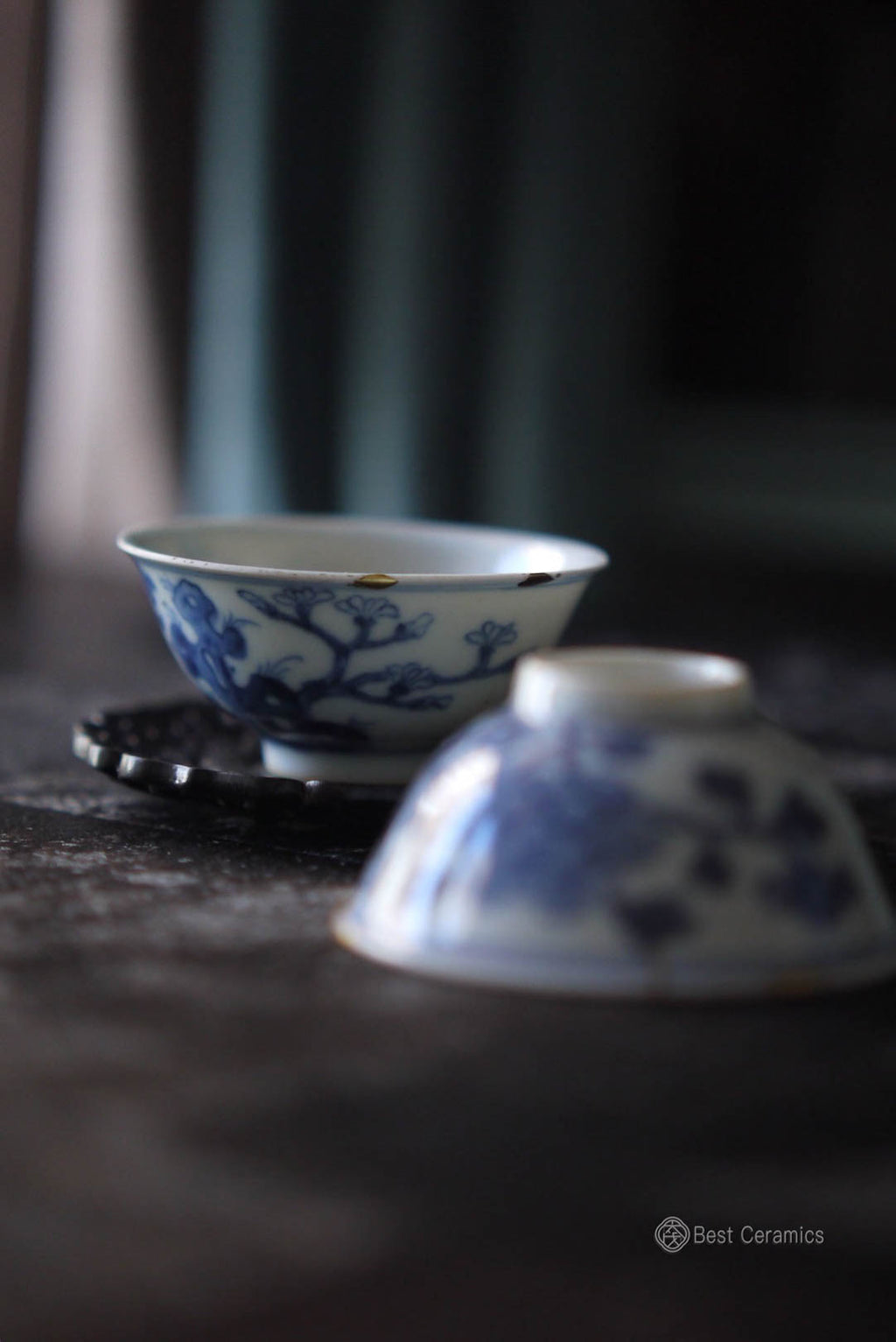 Jingdezhen Qinghua Kintsugi Wabi-sabi Style Kungfu Teacups|Best Ceramics