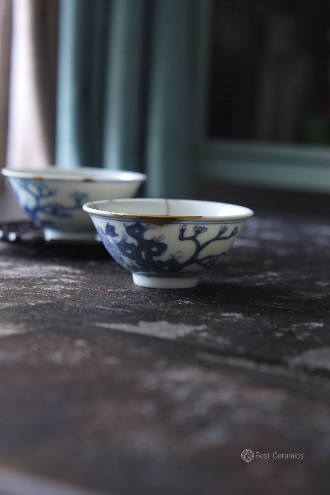 Jingdezhen Qinghua Kintsugi Wabi-sabi Style Kungfu Teacups|Best Ceramics