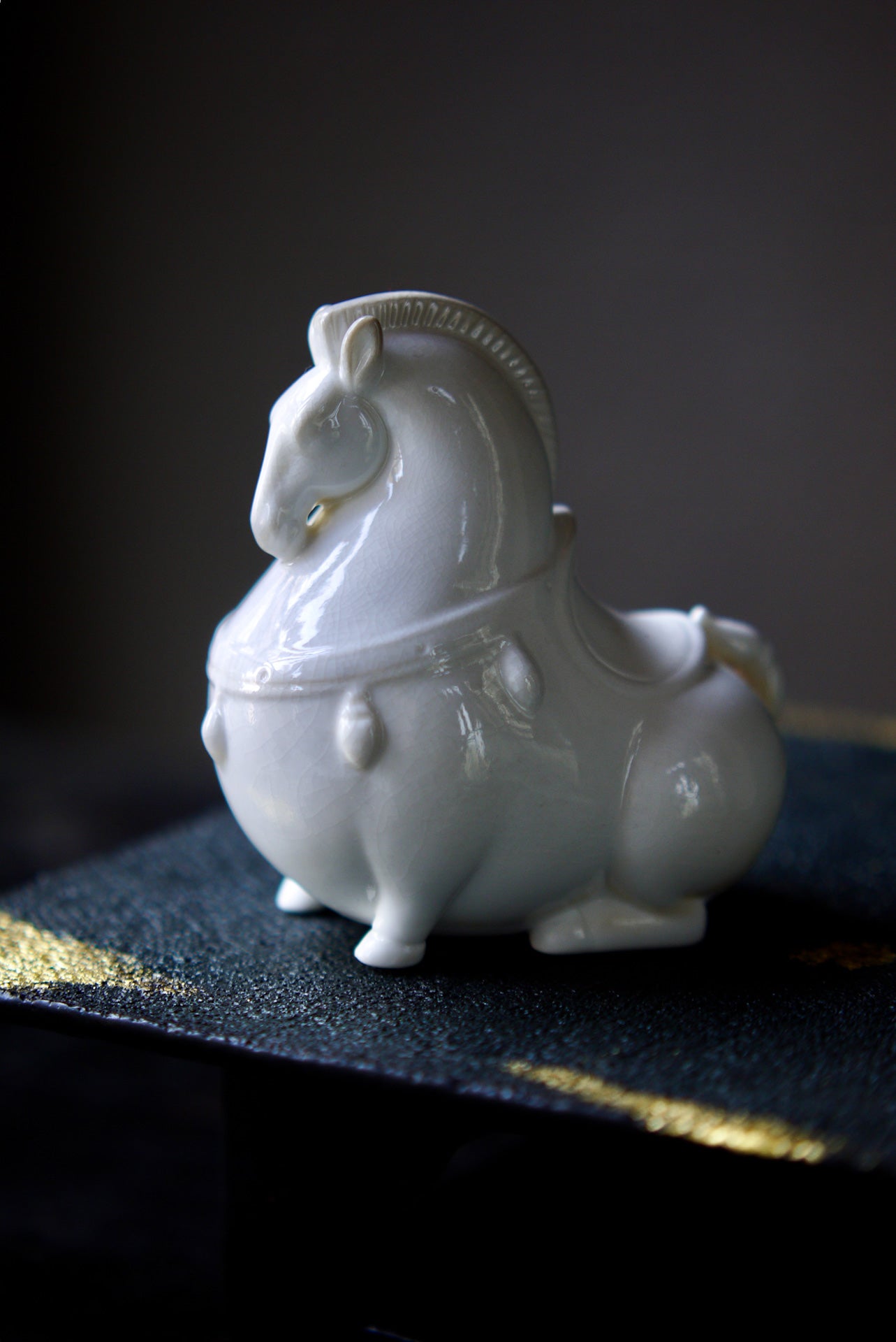Handcrafted White Dehua Porcelain Unique Tea Pet Horse|Best Ceramics