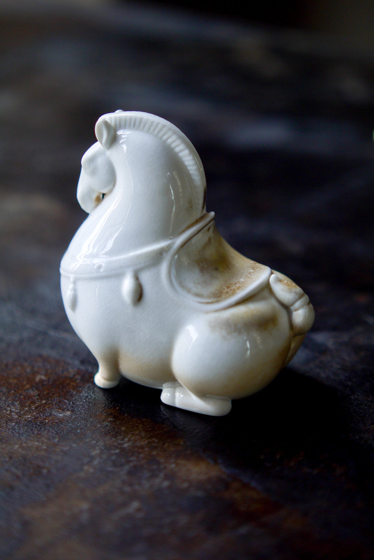 Handcrafted White Dehua Porcelain Unique Tea Pet Horse|Best Ceramics