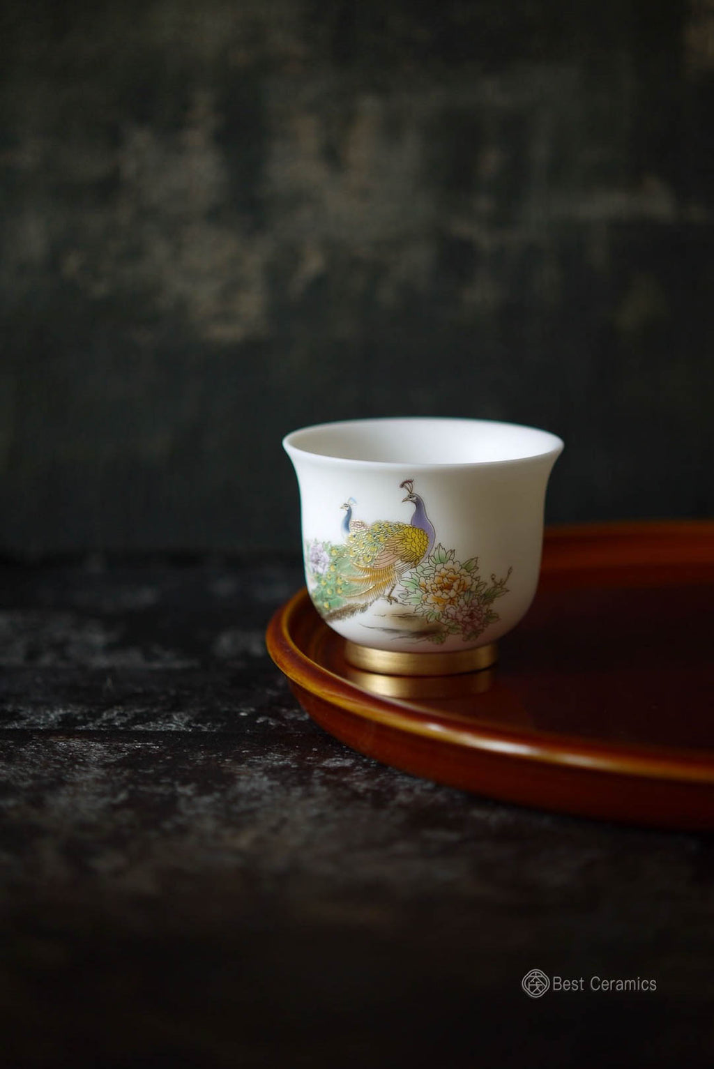 Chinese Vintage Peacock Gongfu Teacup Gorgeous Porcelain|Best Ceramics