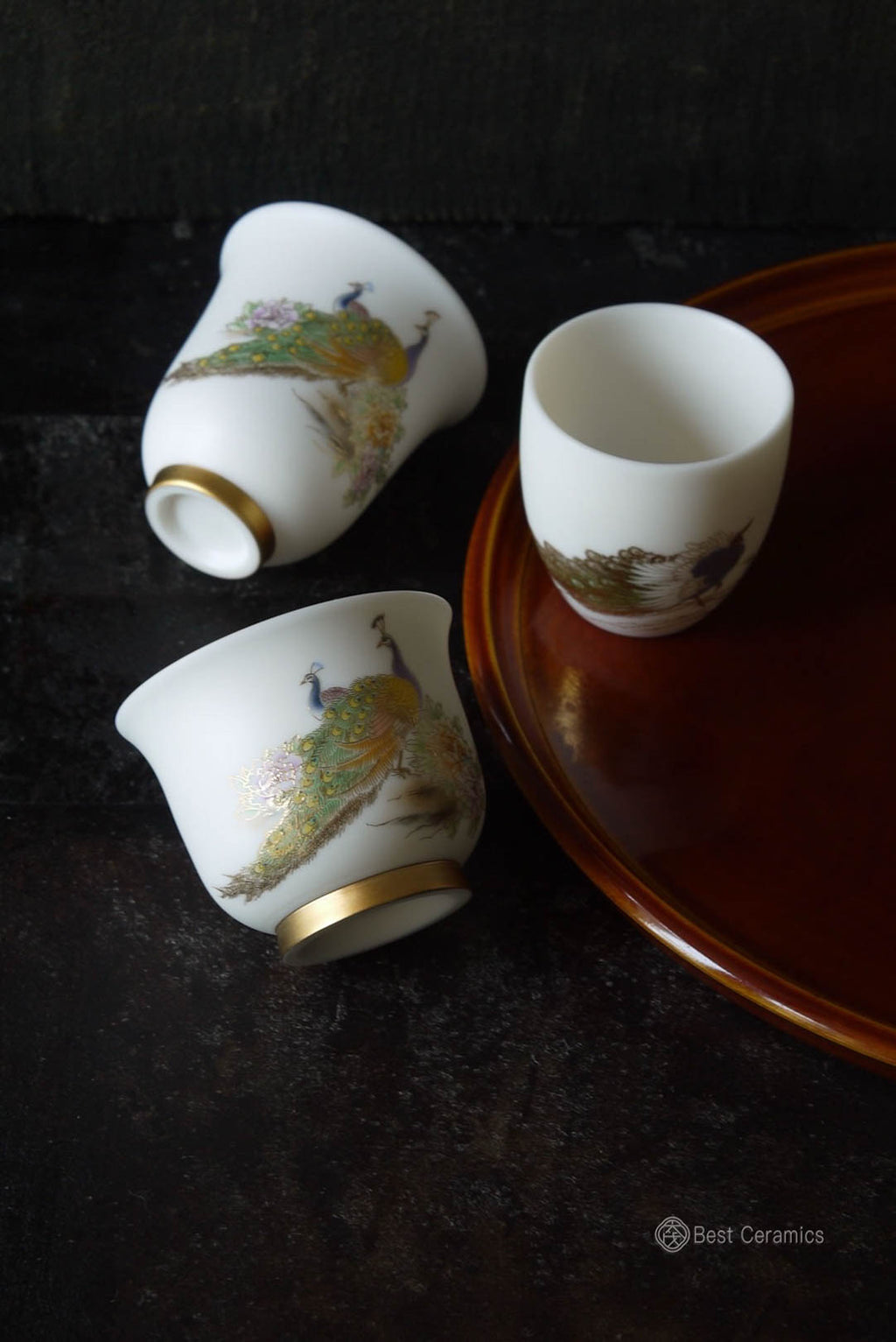 Chinese Vintage Peacock Gongfu Teacup Gorgeous Porcelain|Best Ceramics