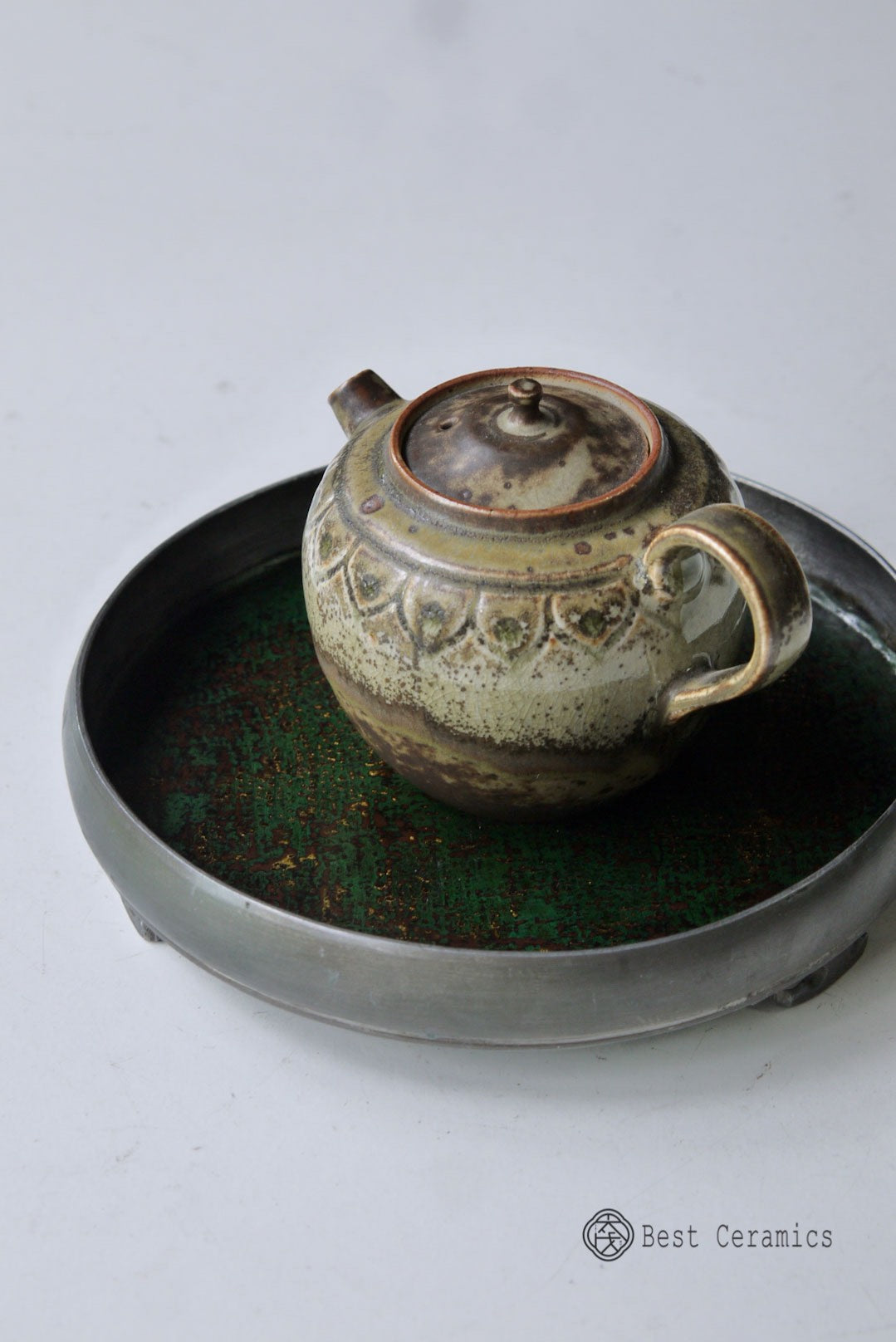 Handcrafted Vintage Lacquered Historic Tin Pot Support|Best Ceramics