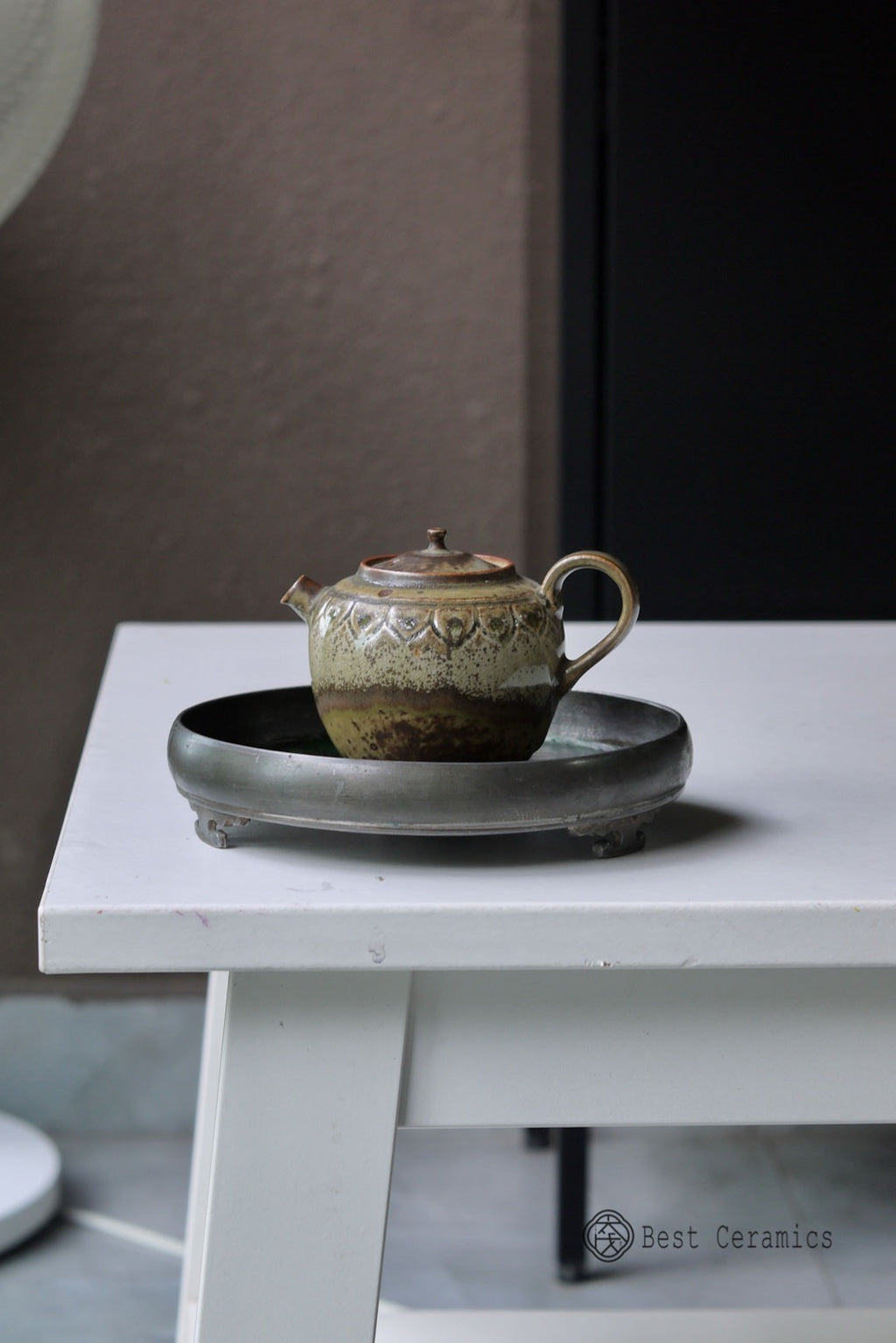 Handcrafted Vintage Lacquered Historic Tin Pot Support|Best Ceramics