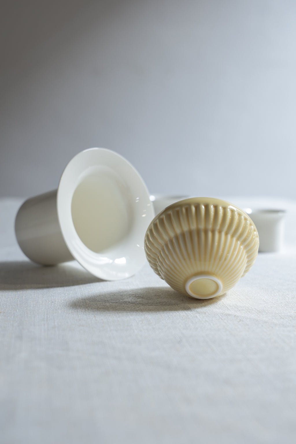 Compact Travel Gaiwan Set | Matte Cream Porcelain for Tea Anywhere