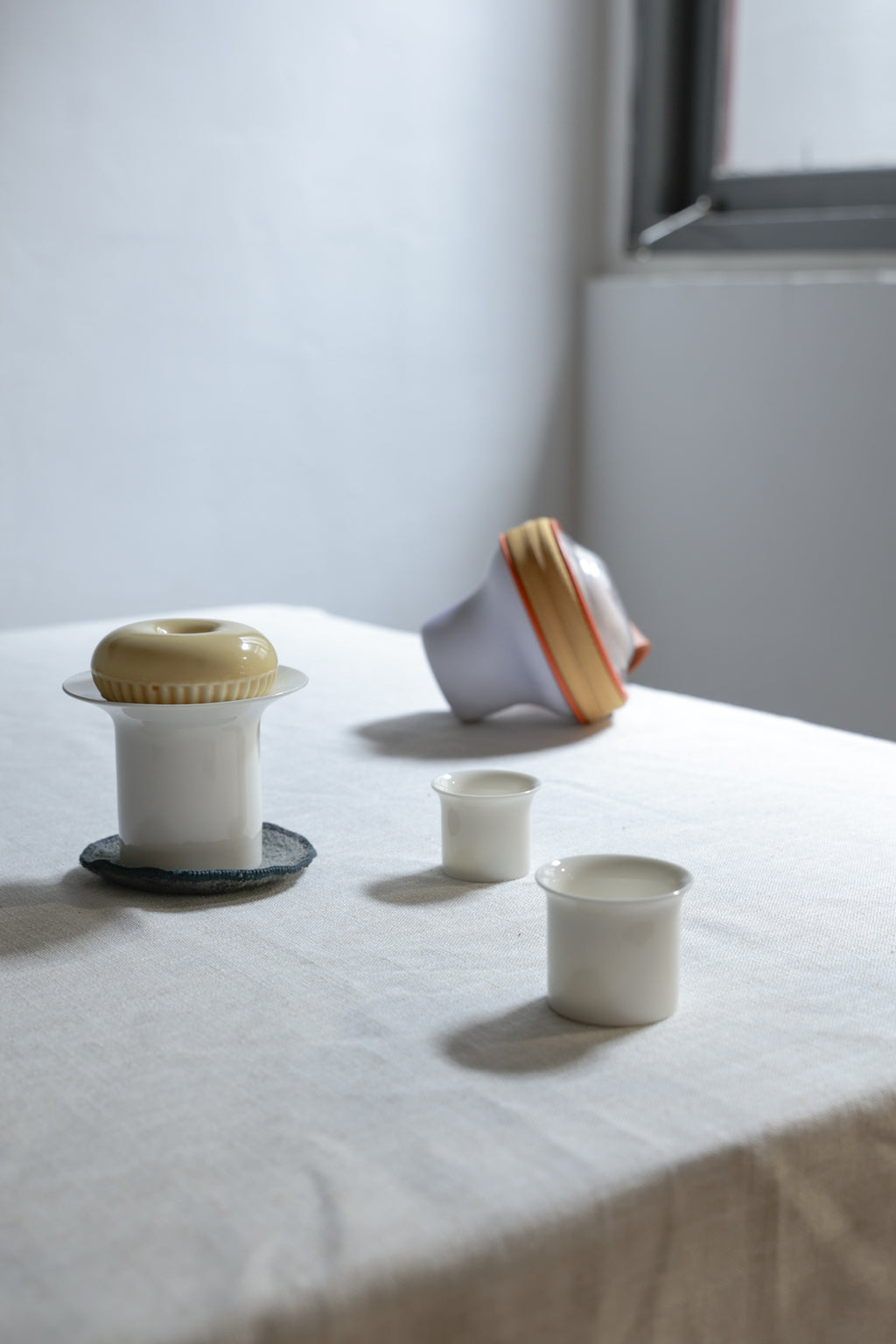 Compact Travel Gaiwan Set | Matte Cream Porcelain for Tea Anywhere