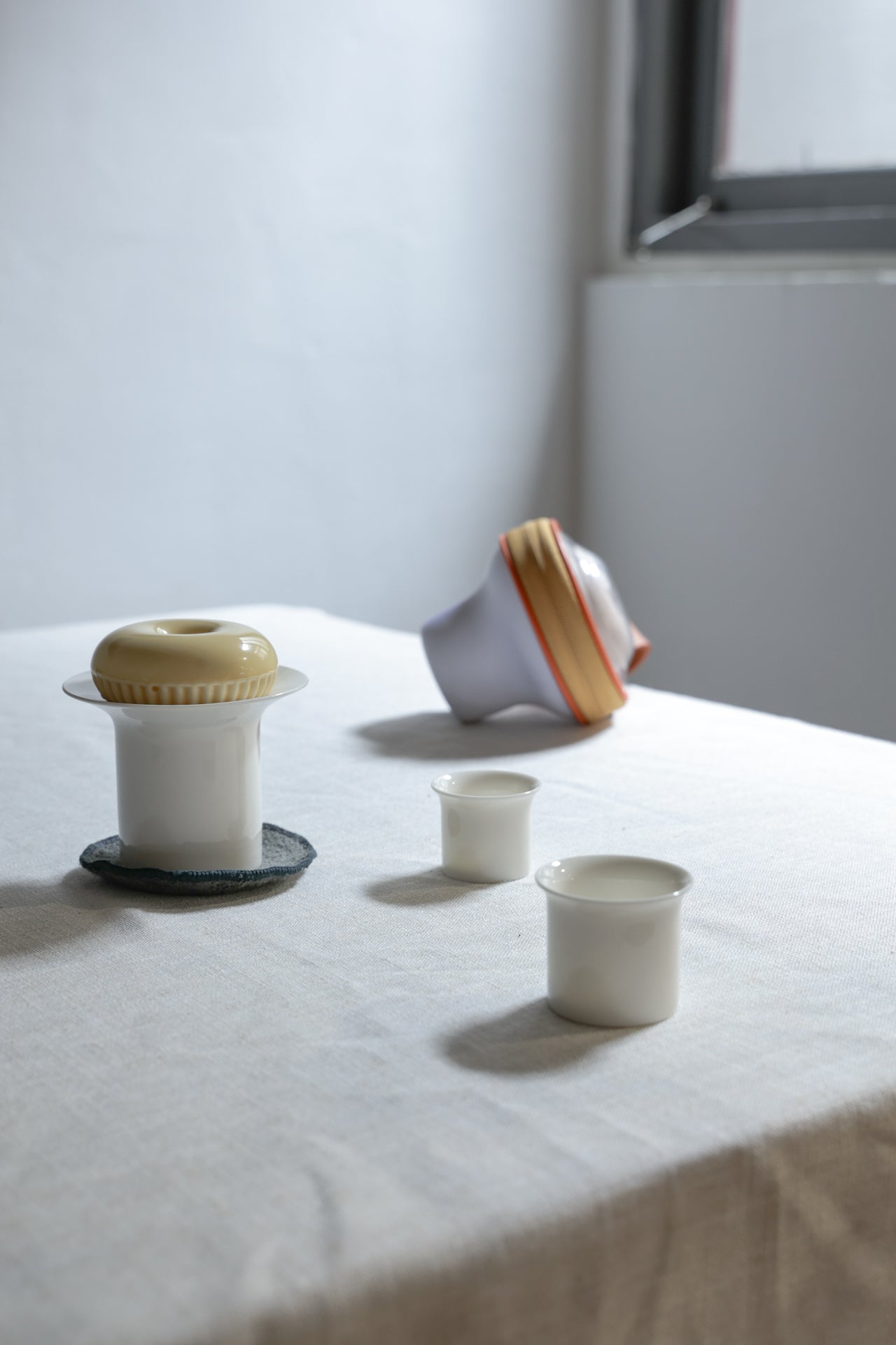 Compact Travel Gaiwan Set | Matte Cream Porcelain for Tea Anywhere