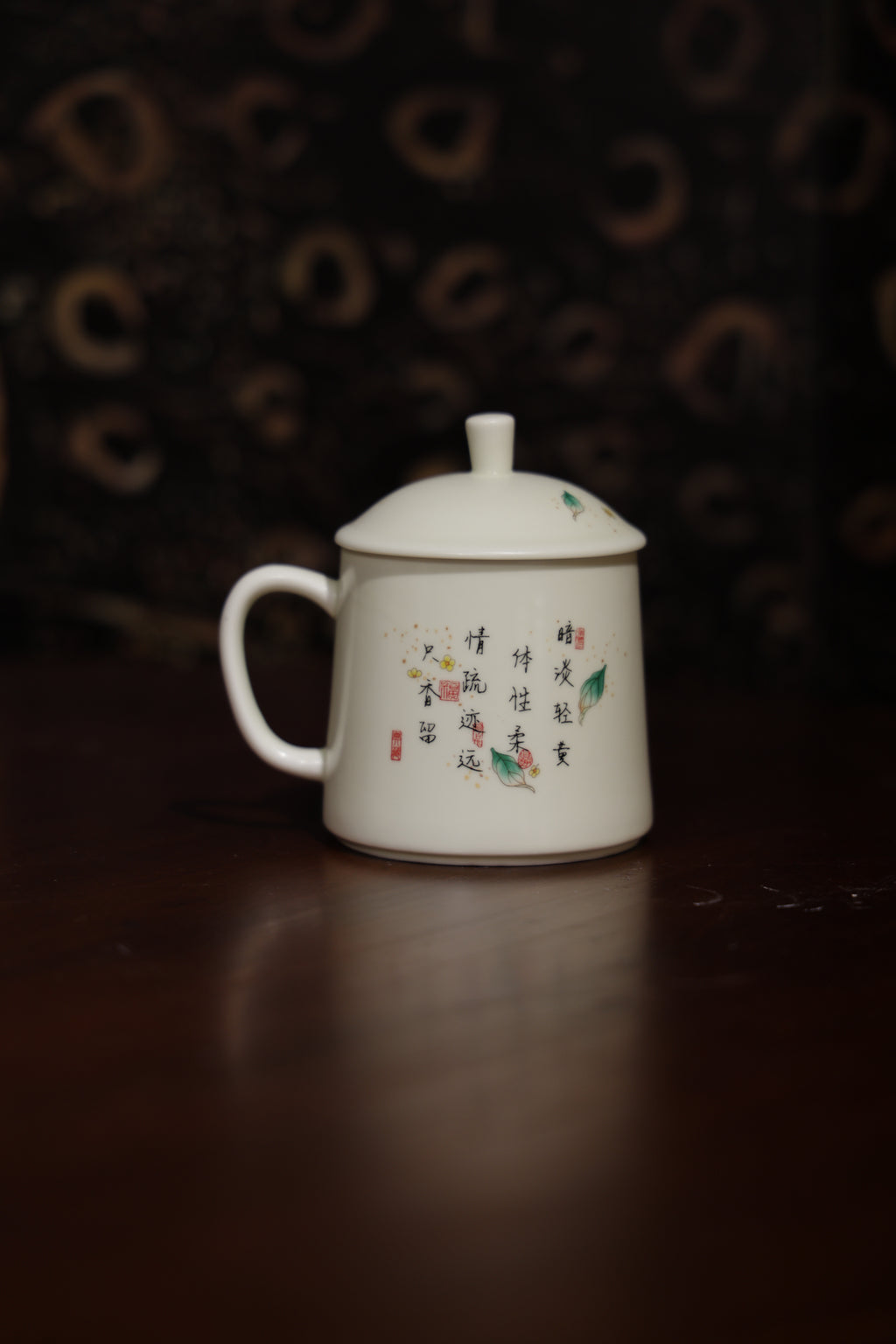 Cute Cat Porcelain Cup with Poetry Gold Accents Tea & Coffee Mug|Best Ceramics