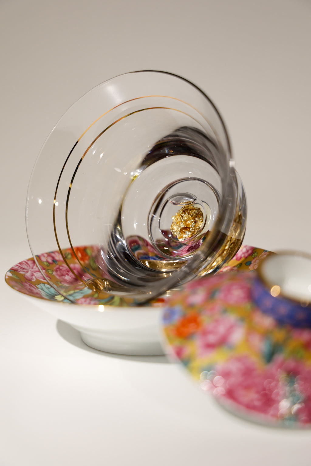 Taiwu Void & Reality Gaiwan | Glass Body & Hand-Painted Porcelain