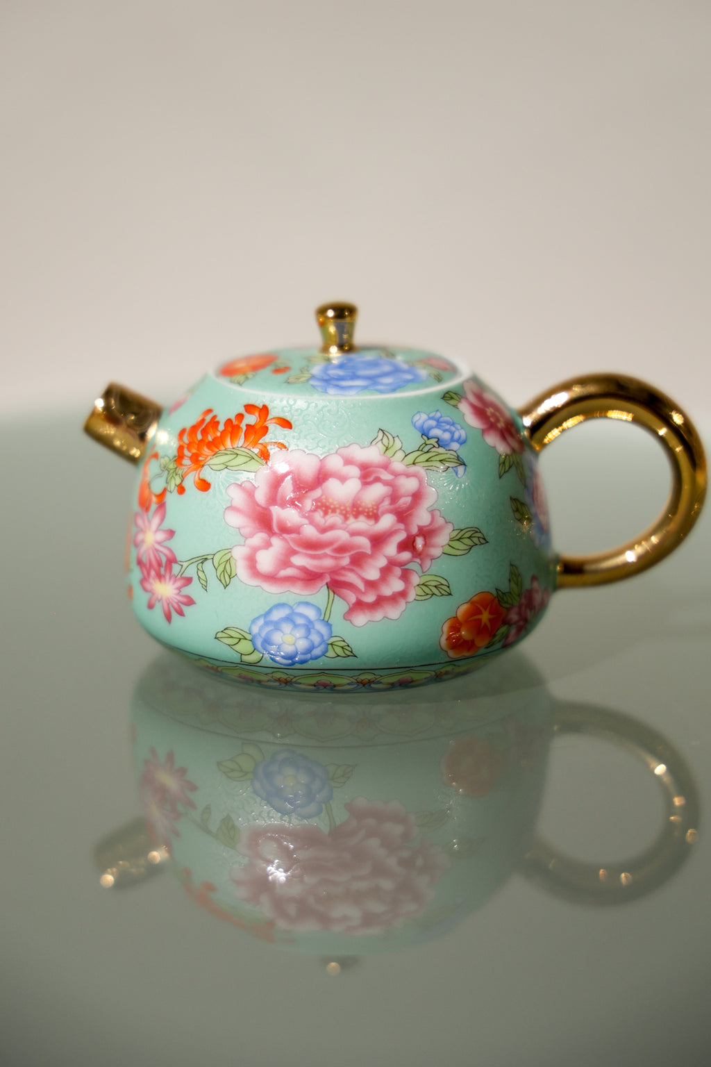 Artisan Enamel Tea Vessel | Tactile Thousand Flowers Porcelain Pot