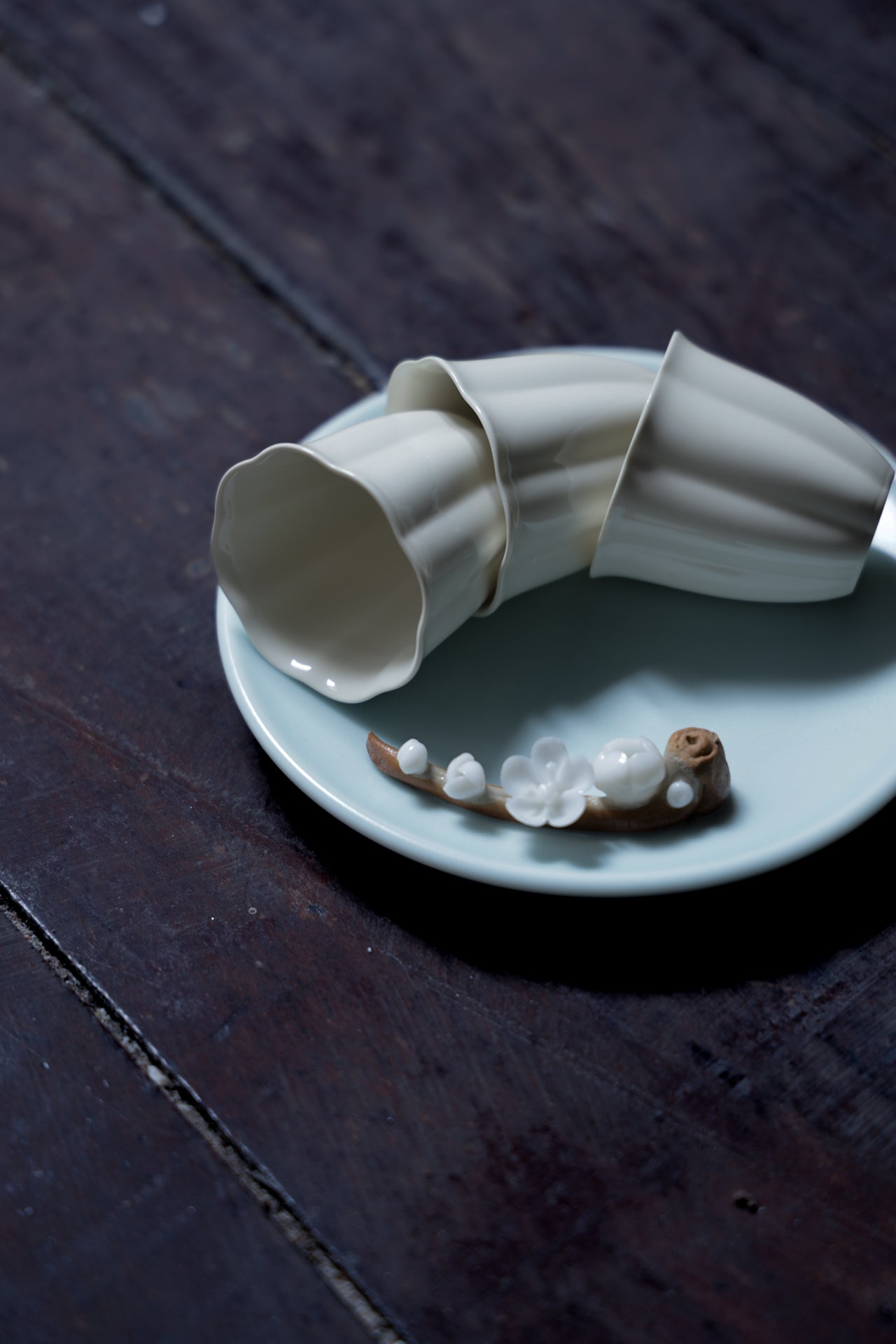 Vintage Wood-fired Teacups With Flower Shape Style Cups|Best Ceramics