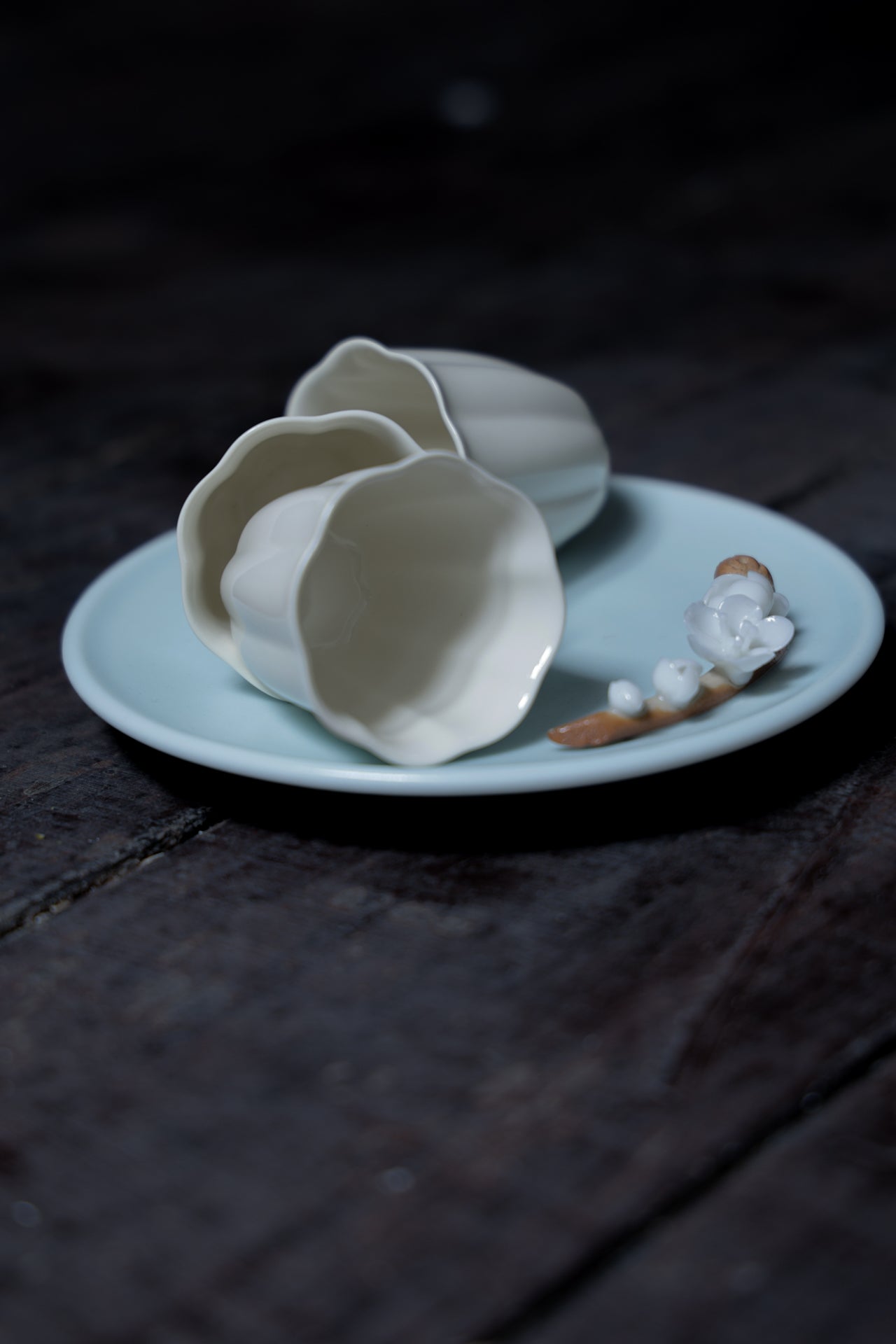 Vintage Wood-fired Teacups With Flower Shape Style Cups|Best Ceramics