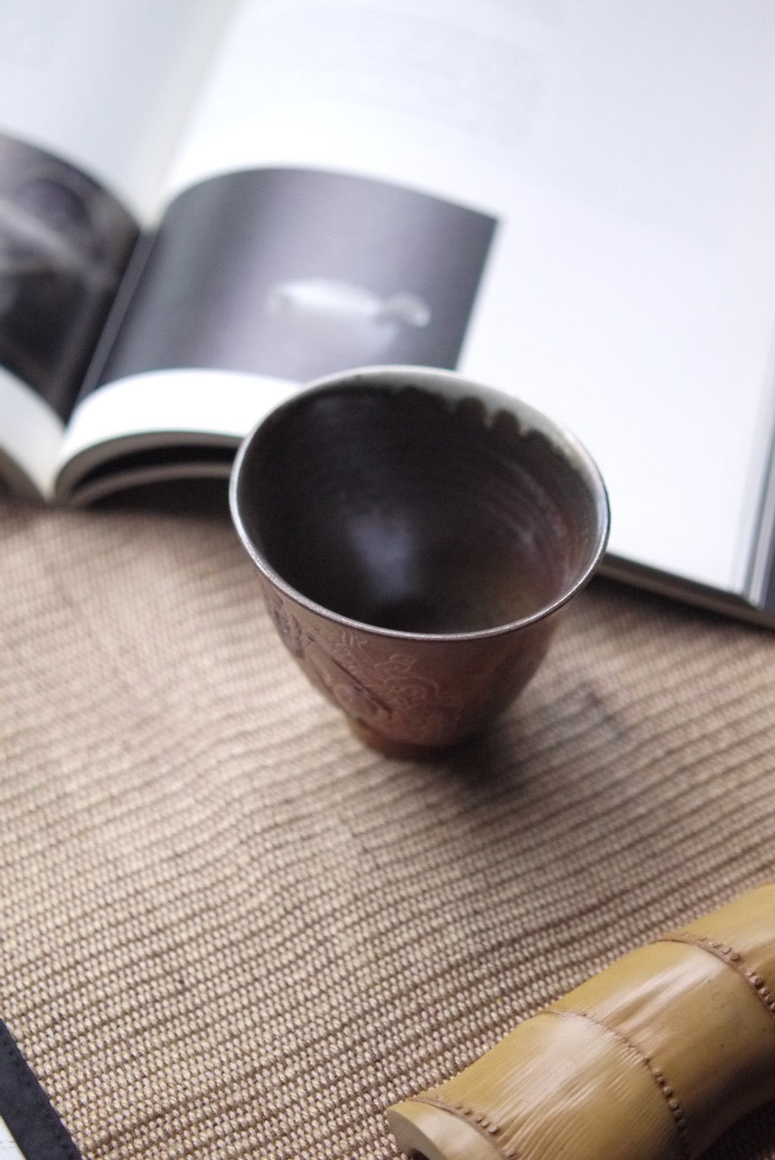 Hand Sculpture Wood fired Chinese Ceramics Teacup BestCeramics
